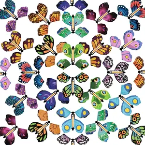 26PCS Magic Flying Butterfly Toys, Wind Up Butterfly Toy Fairy Flying Toy Flying Butterfly Cards in The Book Surprise Explosion Box Gift Wrapping  Birthday Party Wedding Anniversary