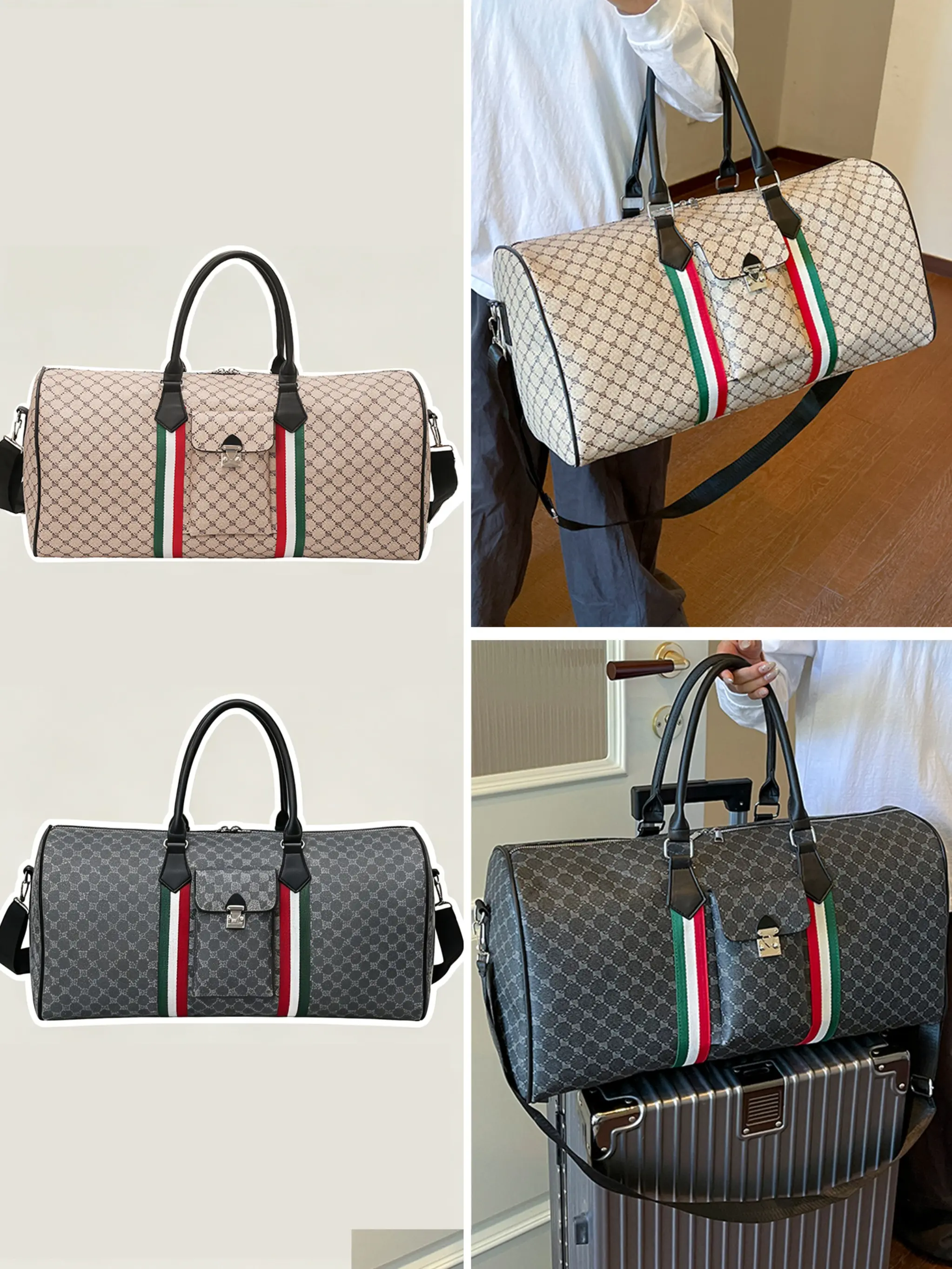 Travel Duffel Bag for Men and Women, Fashionable All-Season PU Material, Large Capacity, Lightweight, Duffle Travel Bag, Ideal for Travel and Sports