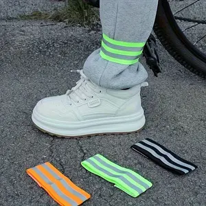 2-Pack Reflective Bike Leg Straps, Night Running & Mountain Road Cycling Safety Gear Accessories, High Visibility Warning Bands