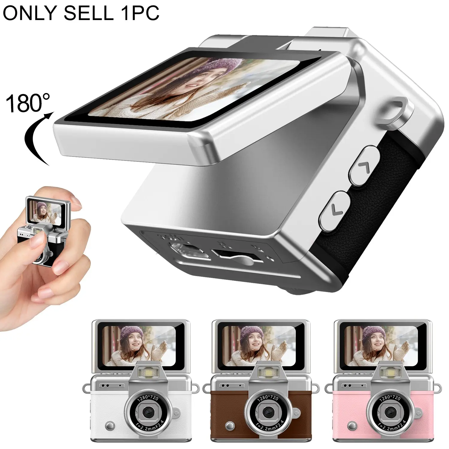 Portable Retro Mini Digital Camera, High Resolution Photos & Videos, Dual 1080P HD Cameras, Perfect for Birthdays & Holidays, Vlogs & Parties, 32GB Card Option, Portable Vlogging Camera, Compact Camera, High Definition Camera