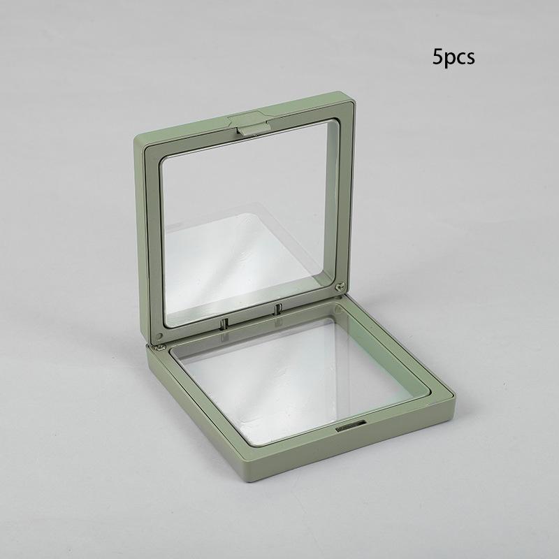3D Floating Display Box, Dustproof Jewelry Packaging, Transparent Hanging Storage Box for Storing Necklaces, Bracelets, Rings, Coins, Earrings, and Pins, with Elastic Film, Gift Box for Retail and Personal Use.