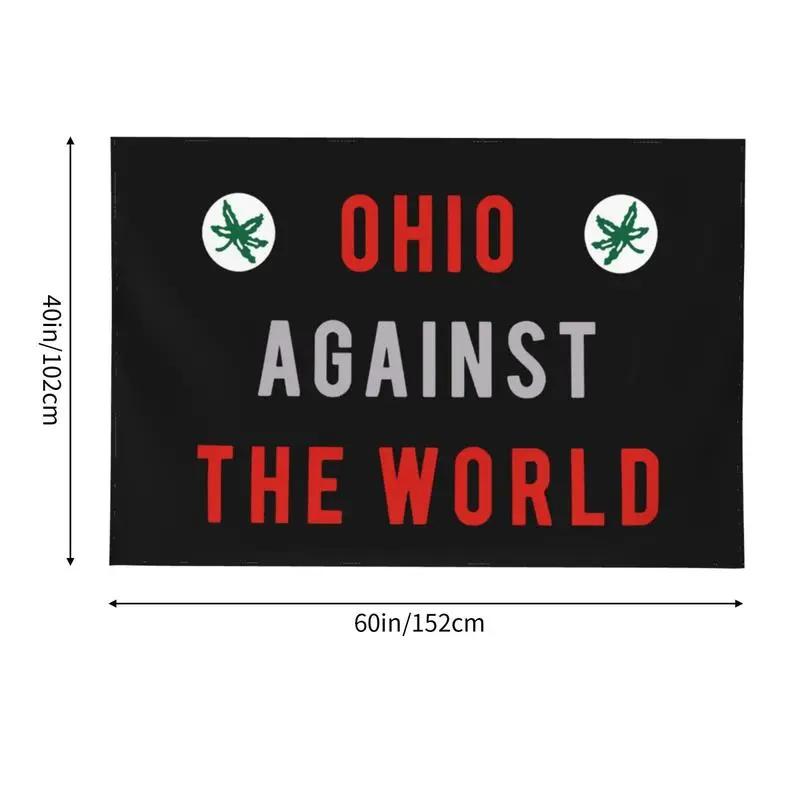 Ohio Against The World Tapestry 60"X40" Interesting Commemorative Significance Inspirational Wall Art Front Home Decor For Bedroom Living Room Partyvalentine's wall decor flags