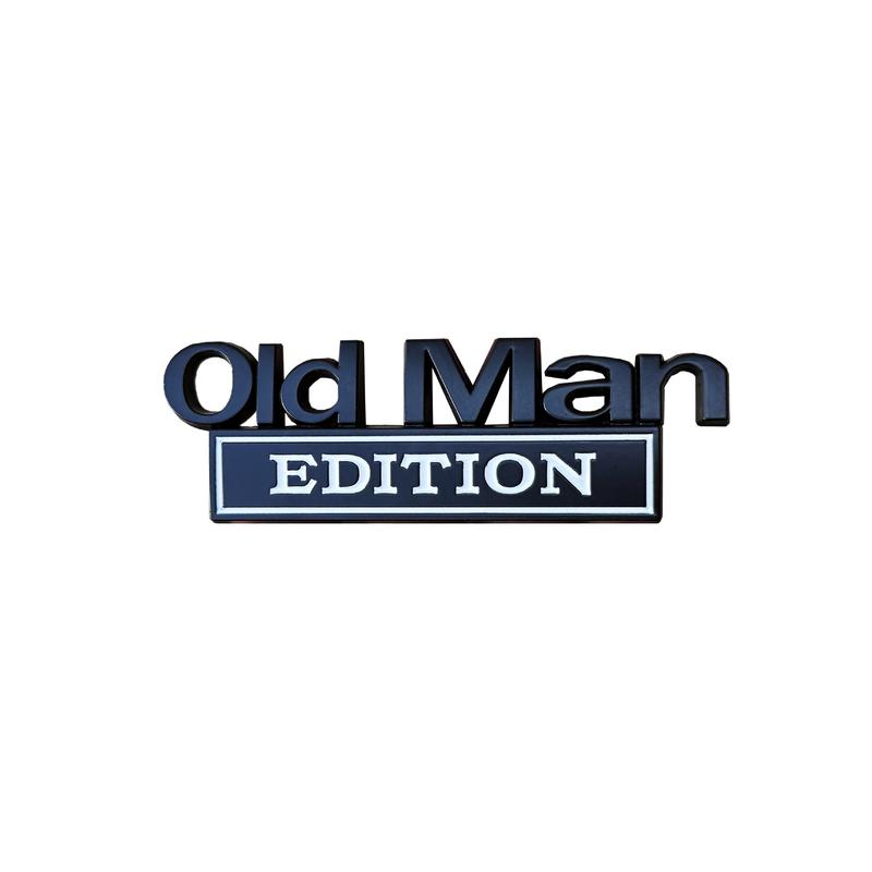 Premium Old Man Edition 3D Car Emblem Sticker Metal Badge Bumper Decals for Cars Trucks SUVs Side or Rear Tailgate Name Sticker - Gift for Drivers on Father's Day Retirement