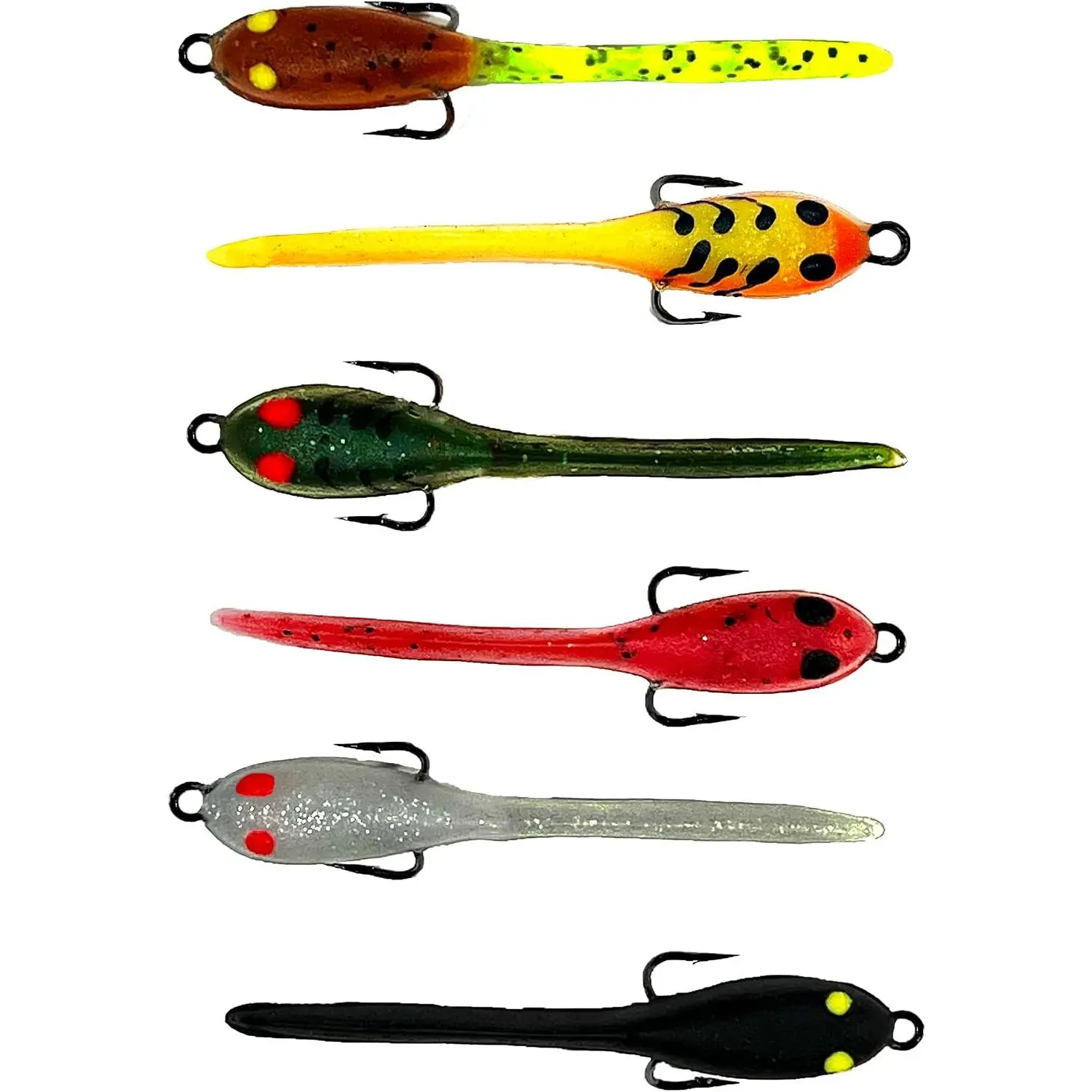 3" Tadpole pre Rigged Fishing  for Bass, Animated Crappie Fishing  Scented Pre Rigged Fishing Tackle Fishing  for Freshwater