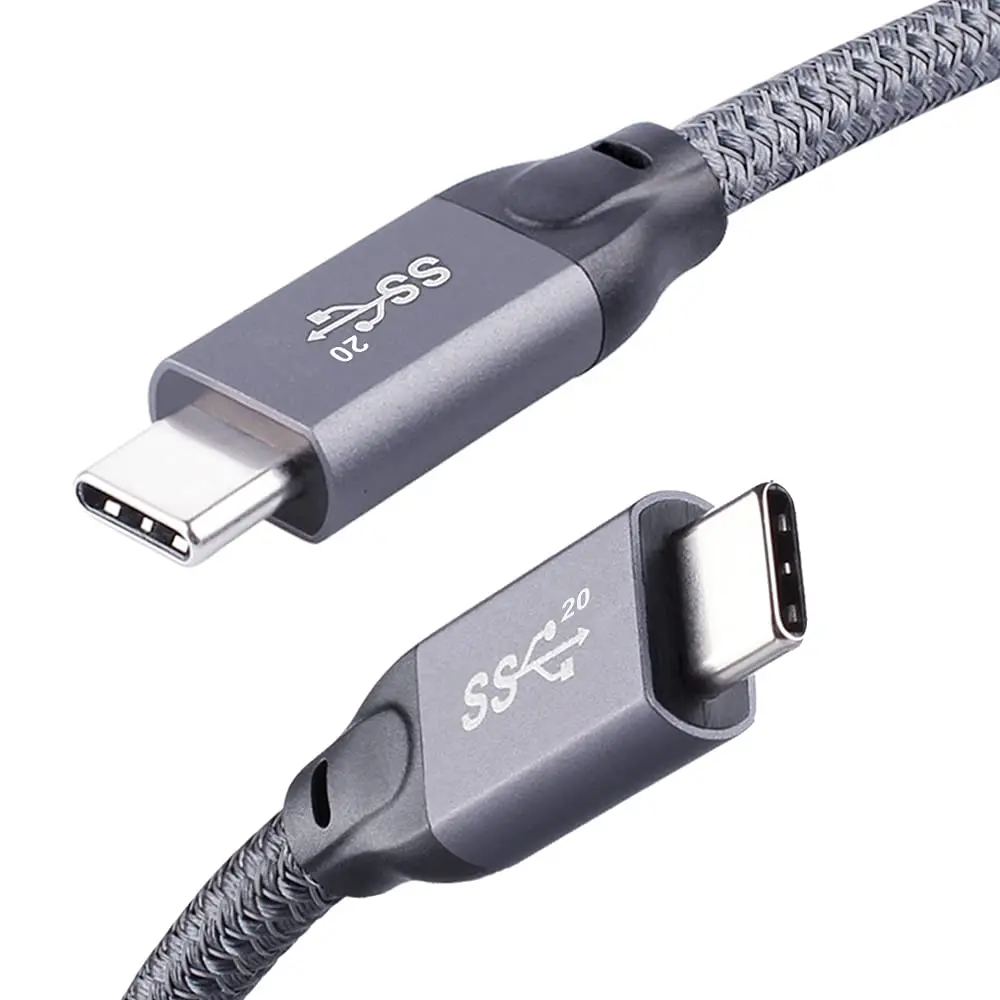 Short USB C to USB C 3.2 Gen 2  1.65Ft, 20Gbps High Speed Data Transfer, 4K Display, 100W   for SSD  T9 T7, , Crucia X10 X9, SSK, ,PC,  17/16, Android