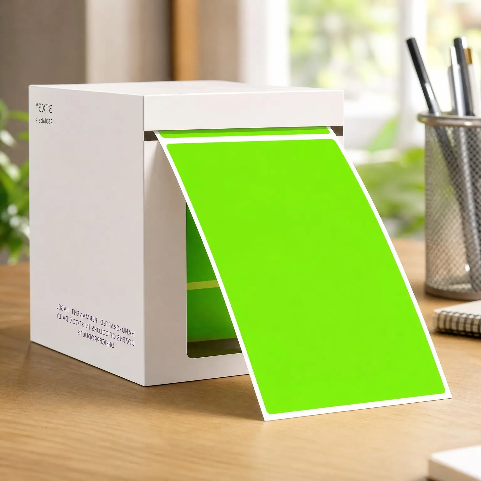 3 x 5 Inch Fluorescent Green Rectangle Sticker Labels, 250 Pack - Neon Color Coding Labels, Writable & Strong Sticky Adhesive for Moving Boxes & InventoryGift