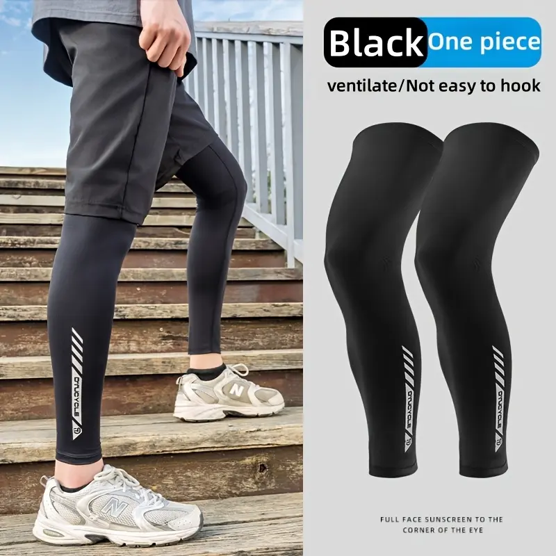 Compression Leg Sleeves for Men Women, UV Protection Running Sleeves, Breathable Sports Knee Sleeves for Cycling Hiking Basketball Football Outdoor Activities