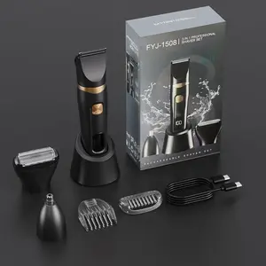 Men's Rechargeable Electric Shaver, Multi-Functional 3-In-1 Razor, Pain-Free Hair Removal for Sensitive Areas, Face, Armpits, Nose, Legs, Cordless Portable Shaver