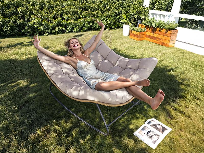 Amopatio Outdoor/Indoor Papasan Chair, Oversized Egg Rocking Chair with Thick Cushion for Bedroom/Livingroom,Folding Lounger for Patio/Garden/Backyard Amopatio Outdoor/Indoor Papasan Chair, Oversized Egg Rocking Chair with Thick Cushion for Bedroom/Livingroom,Folding Lounger for Patio/Garden/Backyard