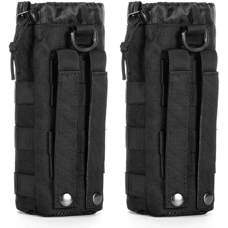 outdoor sports Upgraded Sports Water Bottles Pouch Bag, Tactical Drawstring Molle Water Bottle Holder Tactical Pouches, Travel Mesh Water Bottle Bag Tactical Hydration Carrier