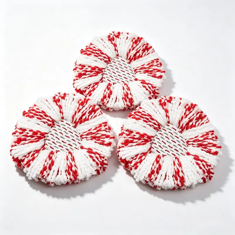 3-Pack Rotating Mop Heads Replacement Set with Scrub Pad, Compatible with Vileda O-Cedar, Dry and Wet Use, Reusable Cleaning Cloth, Mop Head Refills