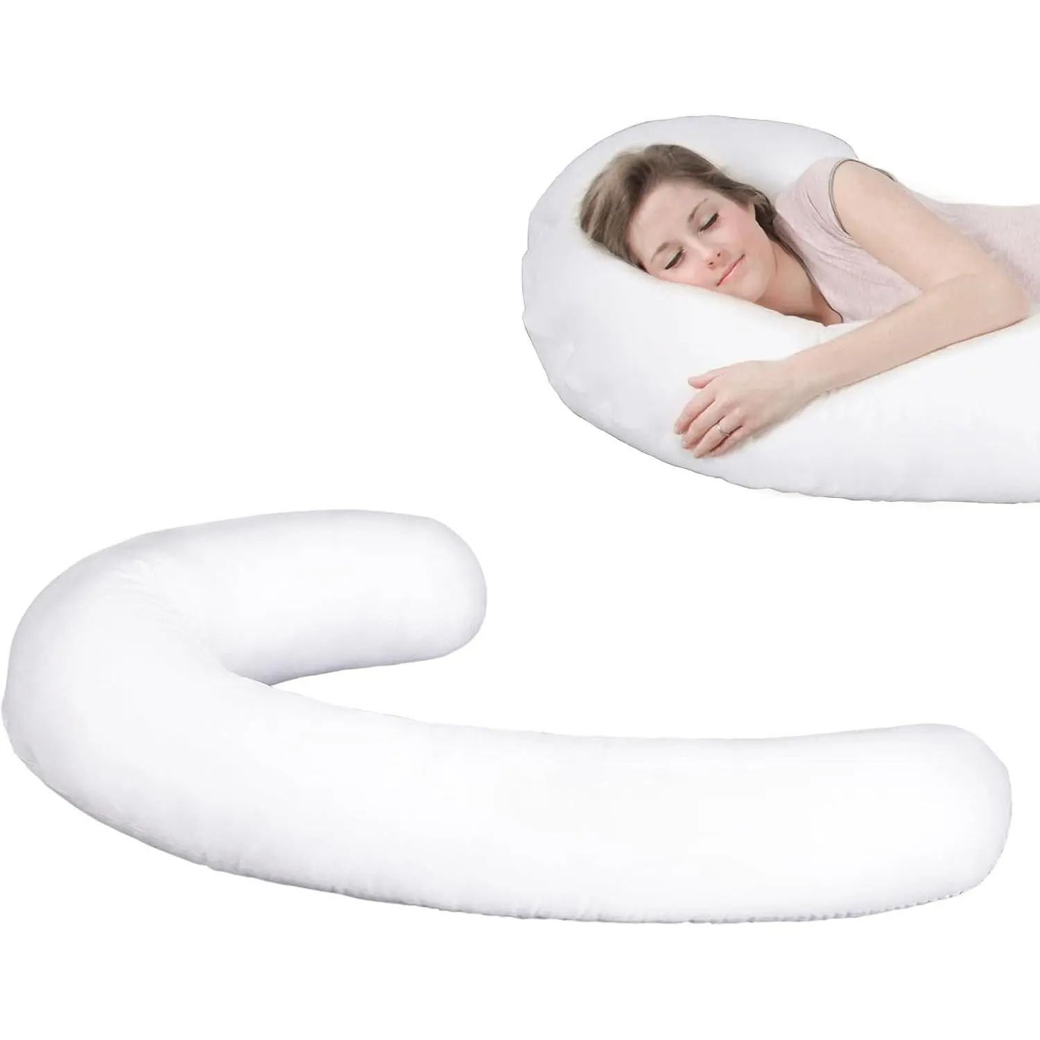 Quality Pillowcase Compatible for Swan Body Pillow, Original, Cool XL and Models, Breathable Zippered Closure Pillowcase - Provides a Comfortable Sleep Experience (White)