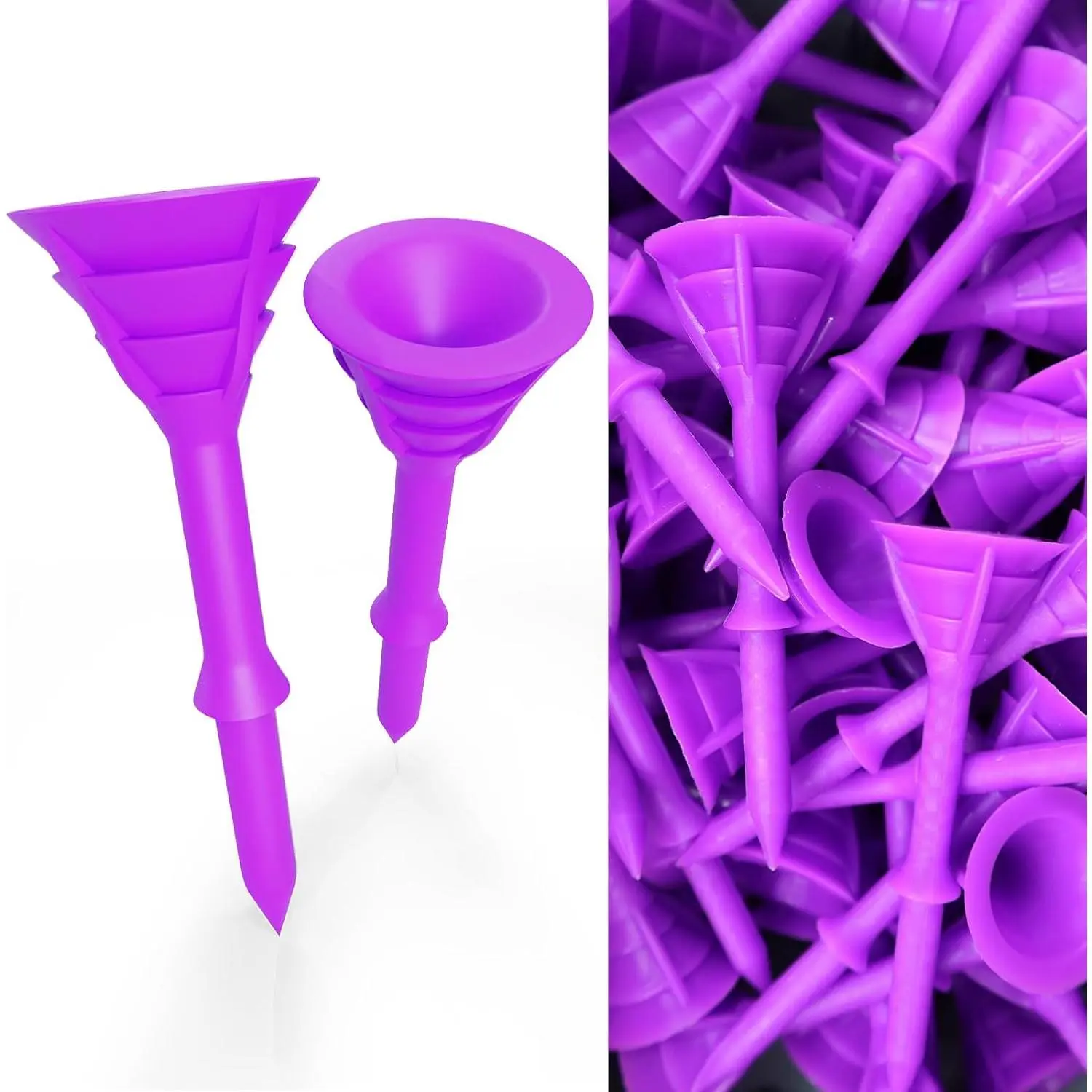Golf Tees Plastic 3 1/4 Inch 12/24/60 Pack | Unbreakable, Durable, , 4 Colors