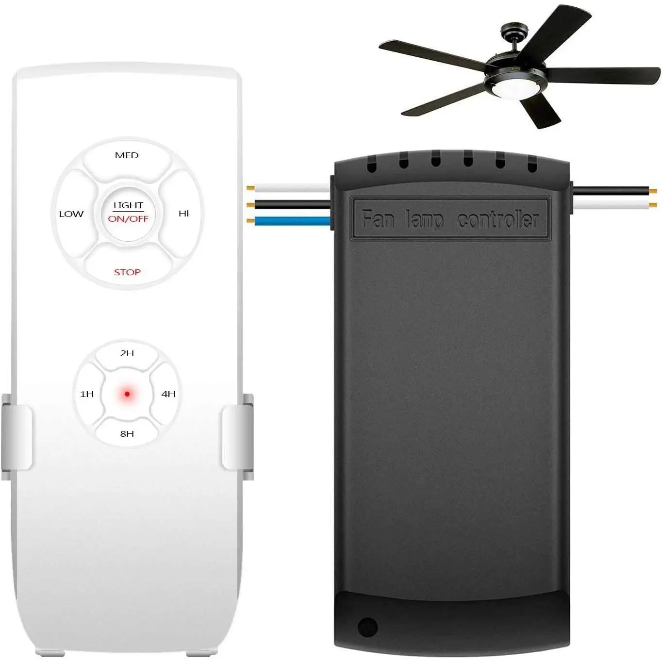 Universal 3-in-1 Wireless Ceiling Fan Remote Control & Receiver Kit with Timing & Speed Control for Ceiling Fan Lamp