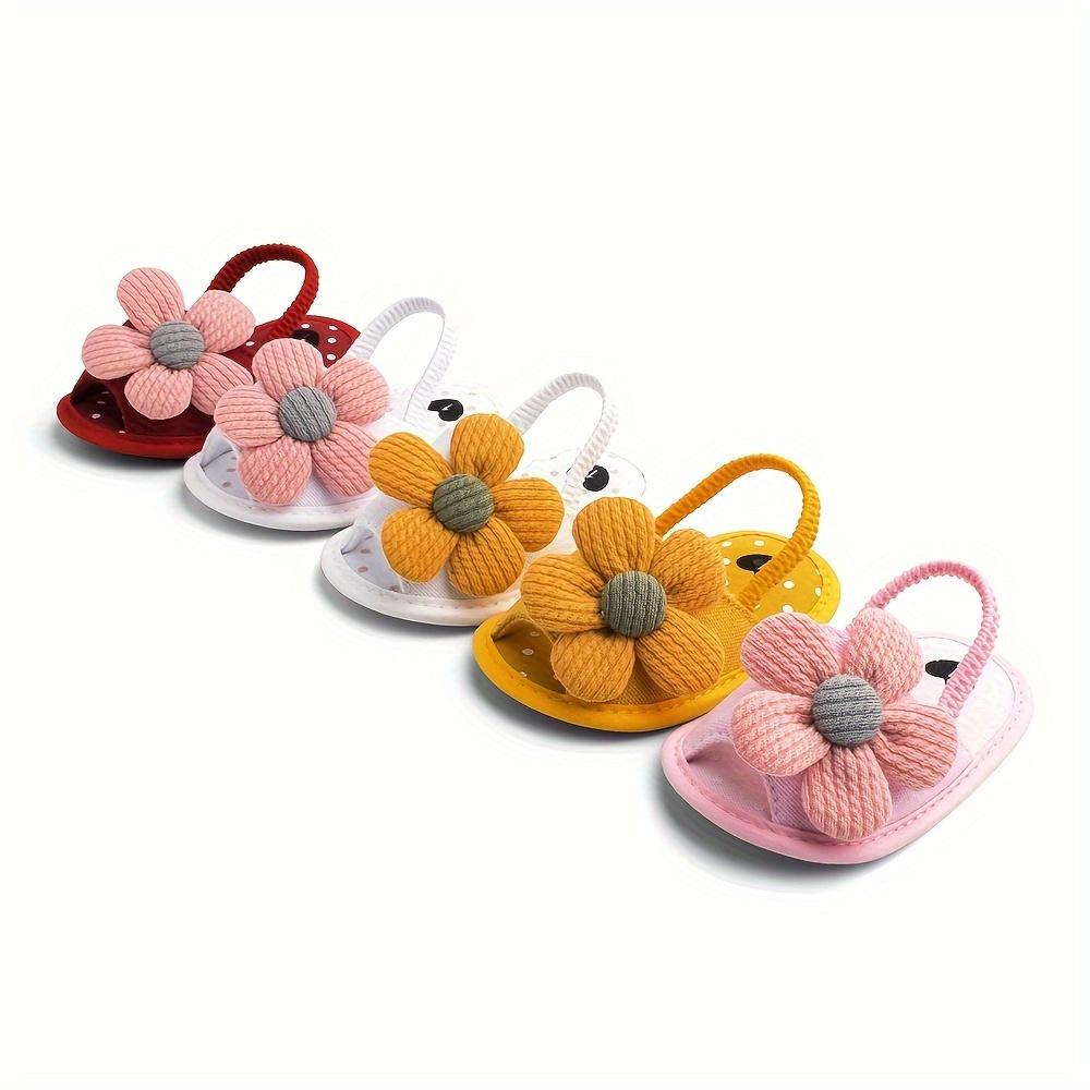 Trendy Cute Flower Decor Sandals Baby Girls, Breathable Lightweight Walking Shoes And