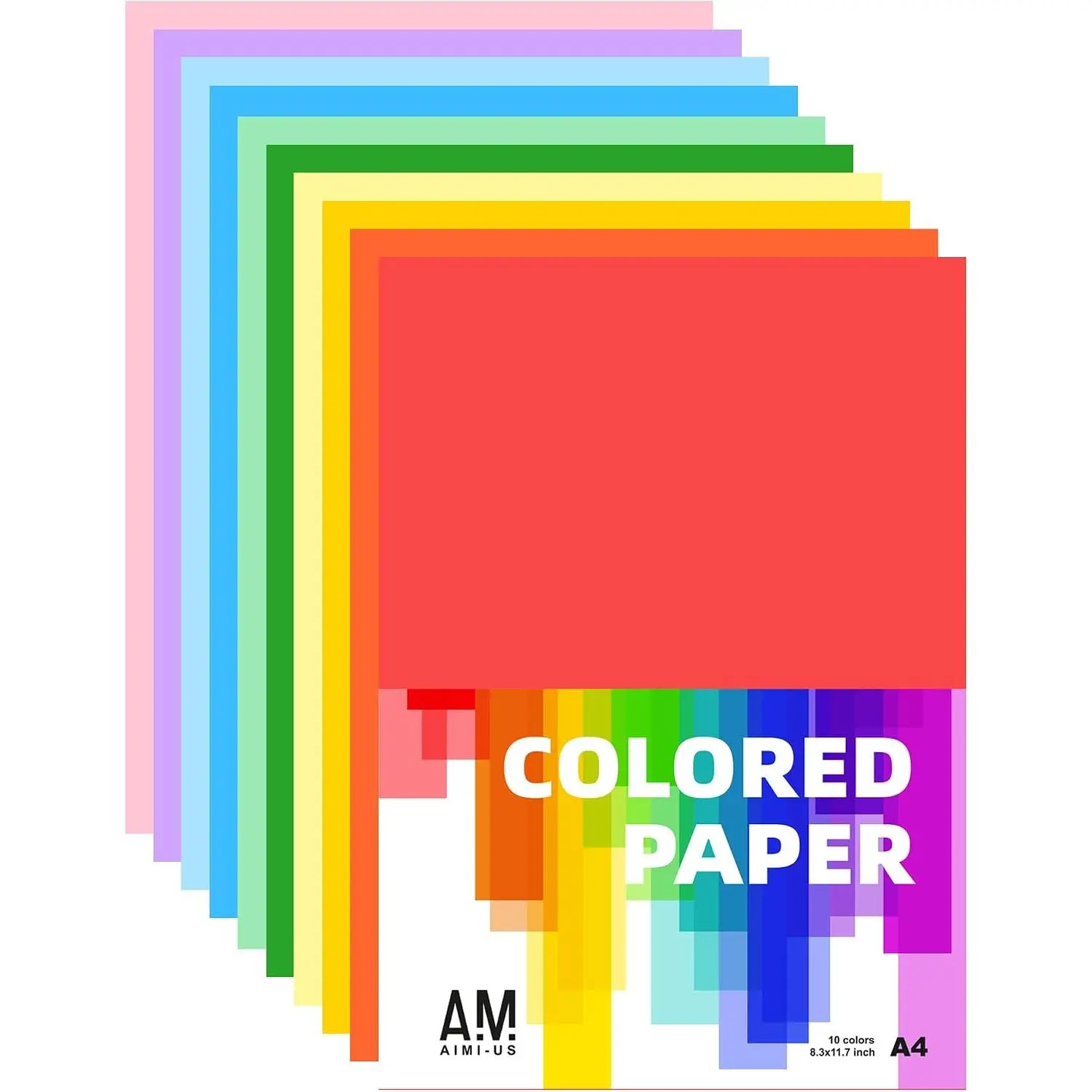 Assorted Colored Bulk Pack A4 Paper - Durable Office Stationery Construction Paper for School Use, Assorted Colored Paper