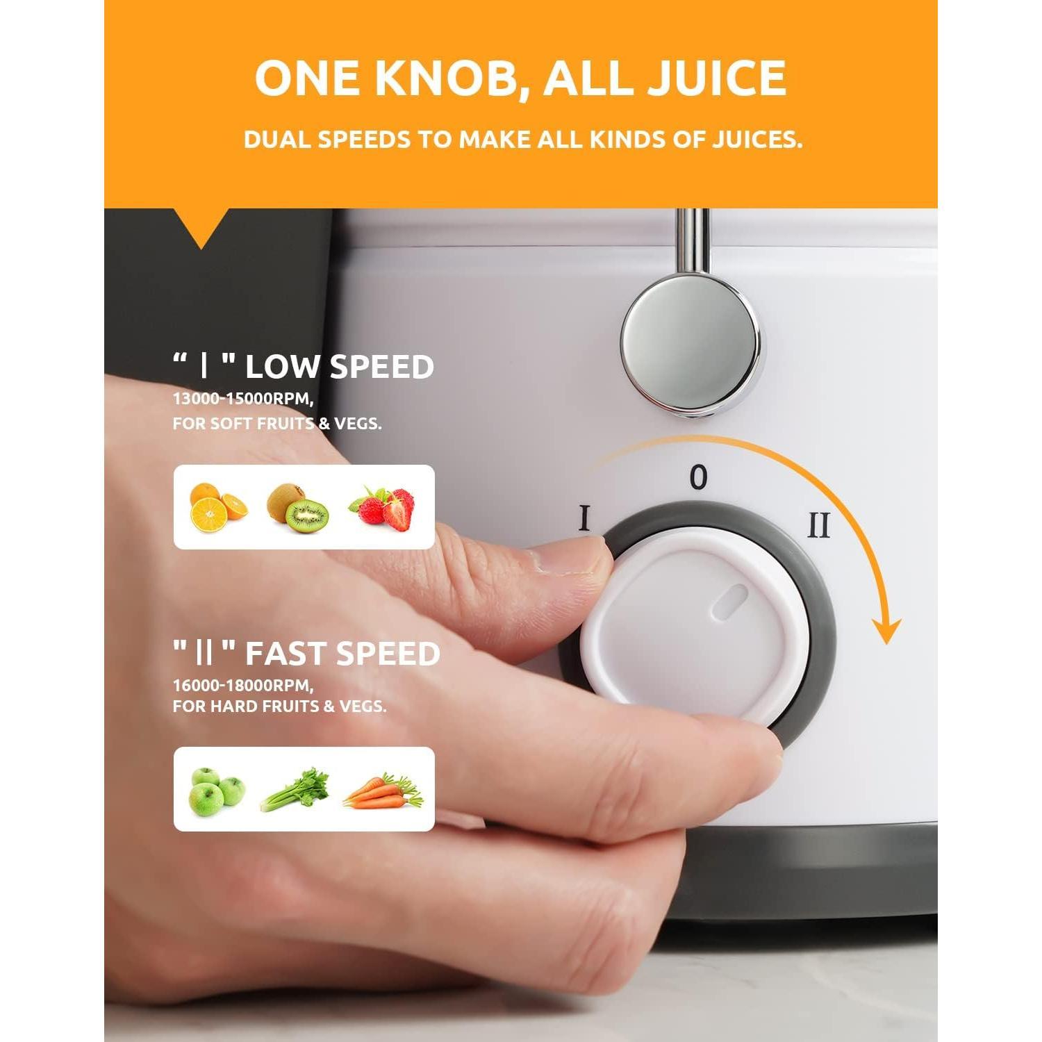 Juicer with 800W , Juicer Machine with 3" Feed Chute, Dual Speeds Juice Maker for Fruits and Veggies, Anti-Drip Function Centrifugal Juicer, Include Cleaning Brush, , White Juicer with 800W , Juicer Machine with 3" Feed Chute, Dual Speeds Juice Maker for Fruits and Veggies, Anti-Drip Function Centrifugal Juicer, Include Cleaning Brush, , White