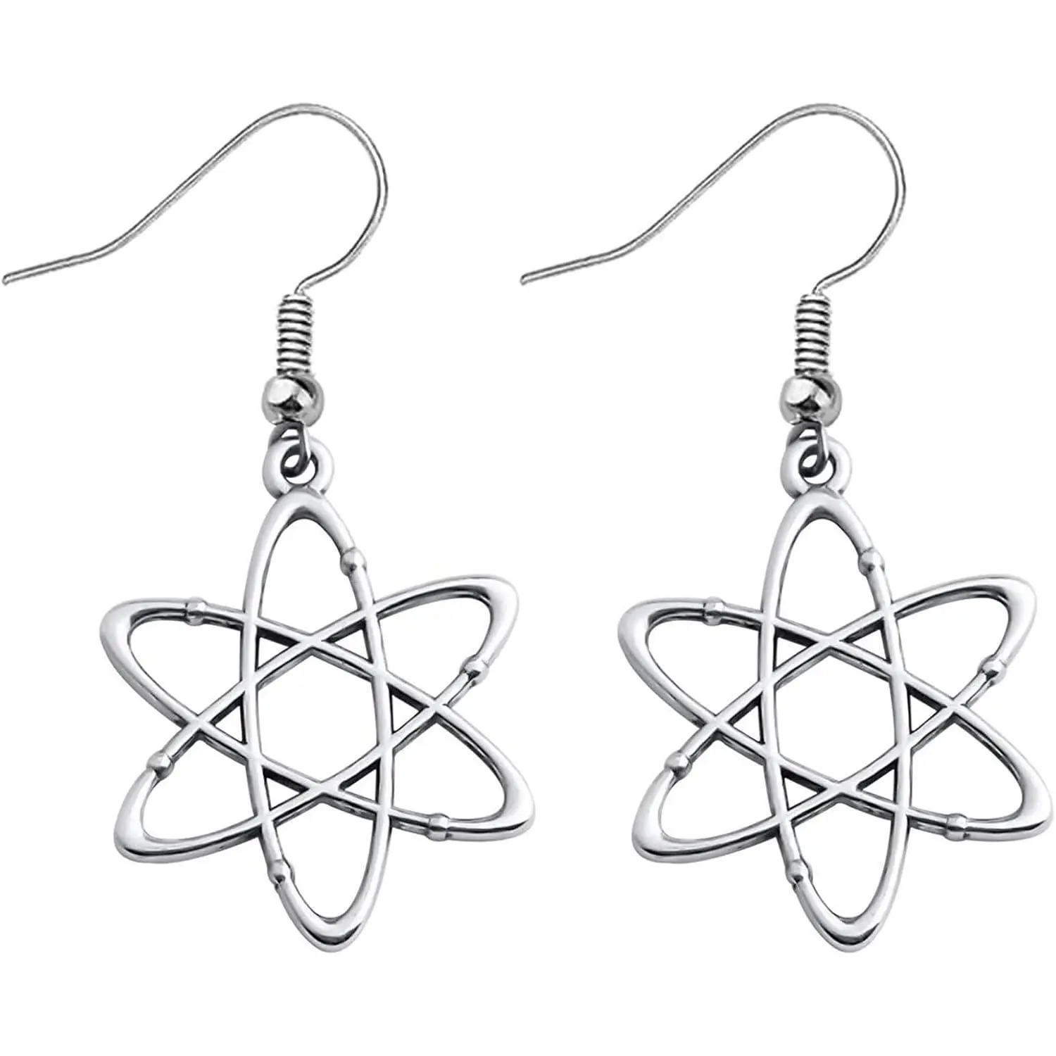 Microscope Dangle Earrings for Women   Plated DNA Double Earrings Scientist Biology Chemistry Teacher Science Nerd