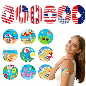 12/16 Pcs Dexcom G7 Adhesive Patches, Patriotic Design Glucose Monitor Cover Patches, Compatible with Dexcom G7 Sensor, Long-Lasting Adhesion