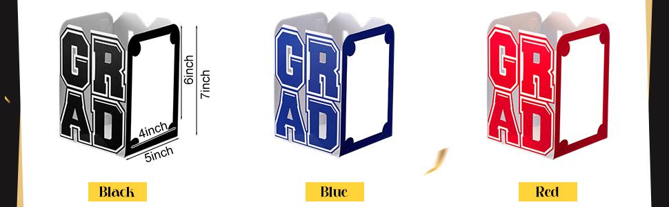 12 Pcs 2026 Graduation Photo Box Centerpieces for Table, Class of 2026 Table Decor Picture Frame Holders, 6x4 Inch Grad Party Favors Photo Props for Congrats Grad Decorations Gift(Word,Black)