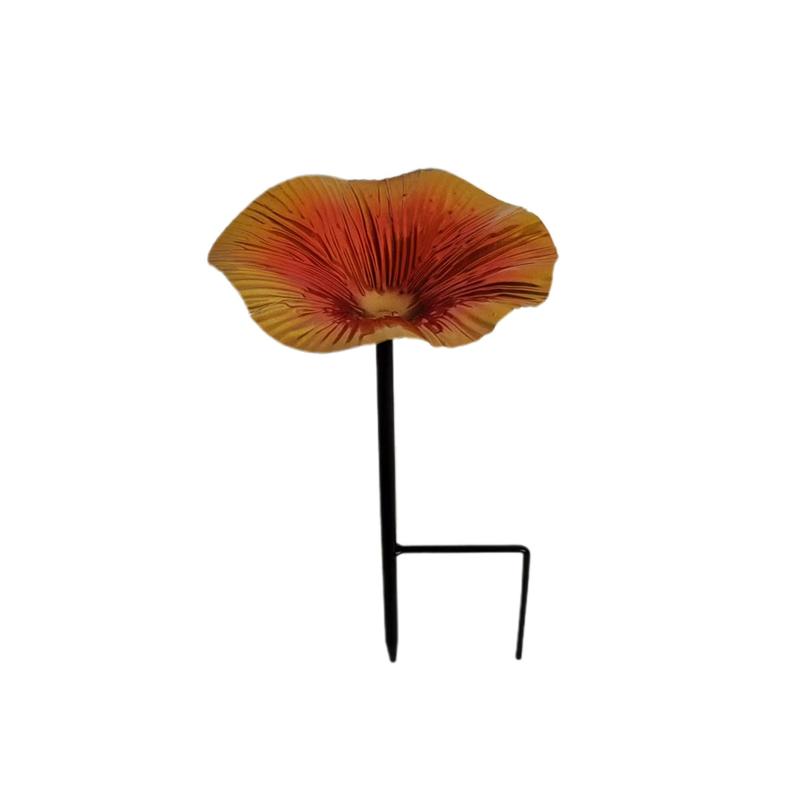 Bird Bath Stake Bowl Flower Shape Bird Feeder Plate Garden Bird Bath Tray for Outdoors Yard Patio Decor