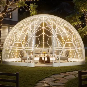 【DealsForYouDays】VEVOR Garden Dome Igloo, 15 x 9.5 ft Outdoor Clear Bubble Tent for 10-14 Person, Weatherproof Geodesic Dome Greenhouse  with Window, PVC Igloo Tent for Backyard Patios Camping Party Wedding