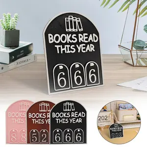 Vintage Reading 2D Record Hanging Bookshelf Decor, Hanging Room Decor, Interior Decoration, Yearly Reading Tracker Up to 999 Books, Counter Book Display, Must-Have for Book Lovers