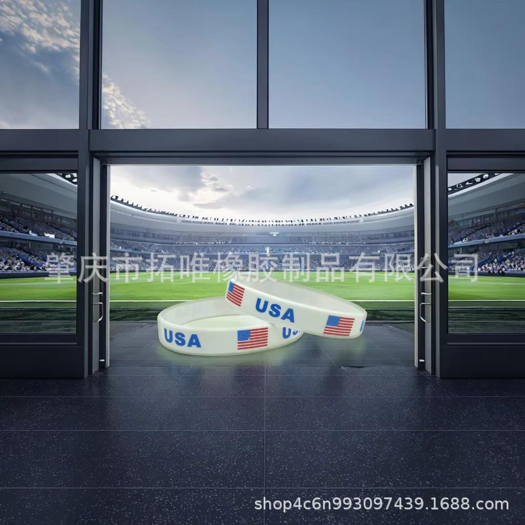 American Stars and Stripes Sports Games Energy Bracelet Loop World Cup Football Fan Classic Memorial Silicone Wristband