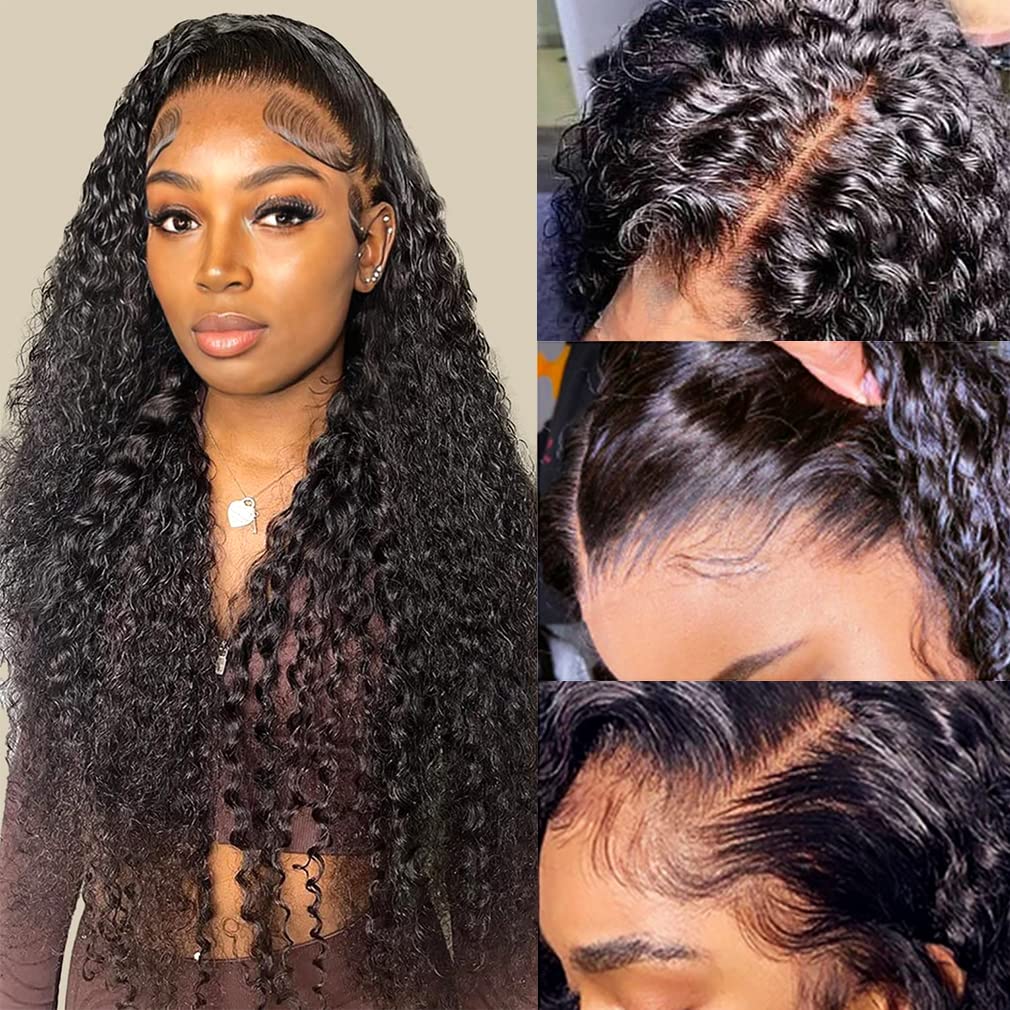 Bling Hair Lace Frontal Wigs Kinky Curly 13x4 13x6 Hd Transparent Lace Front Real Human Hair Wig Pre Plucked 4x4 Lace Closure Wig For Women 30 32 Inch TikTokShopHolidayHaul
