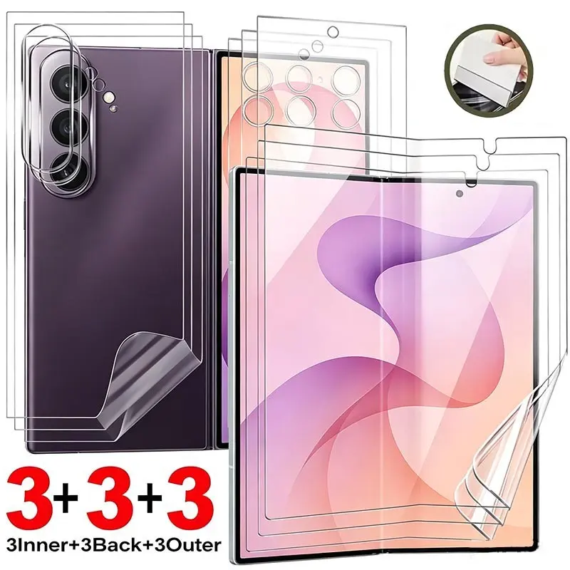 9-In-1 Hydrogel Film Screen Protector, Smartphone for Samsung Galaxy Z Fold, Anti-Scratch & Anti-Fingerprint, Full Coverage, Soft Touch