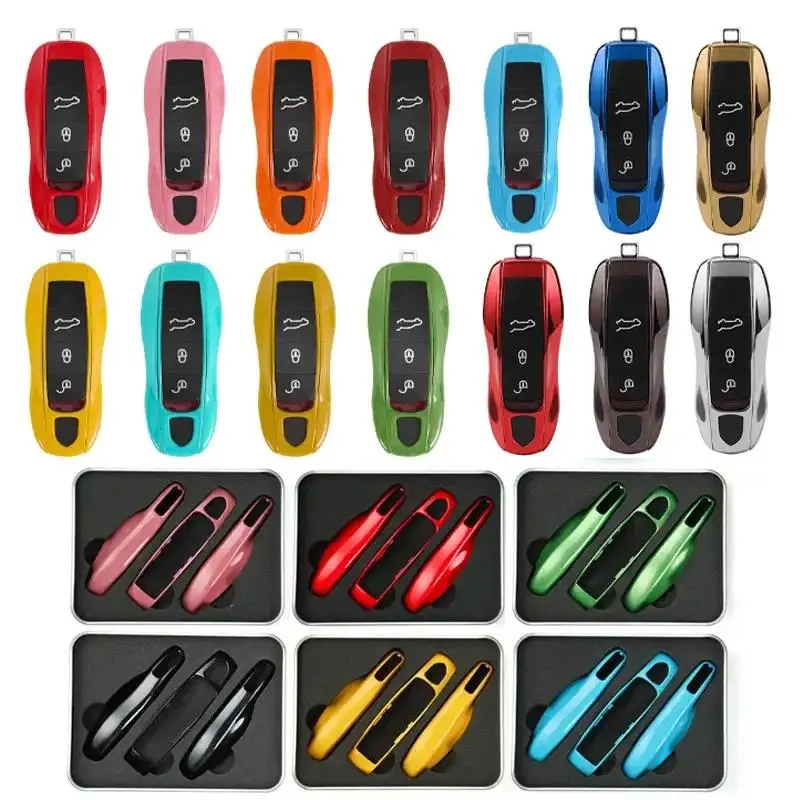 Plastic Replaceable Multipack Car Smart Remote Key Case Fob Covers Set Shell with Visual Update, Compatible with Porsche Panamera Spyder Carrera Macan Boxster Cayman Cayenne 911 970 981 991