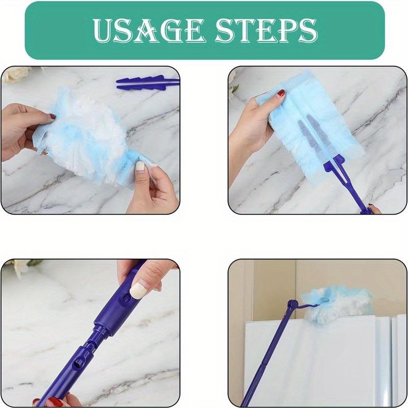 20pcs + 1 Handle High-Density Microfiber Replacement Pad Set, Electrostatic Dust-Absorbing Replacement Pads, Suitable for Lightning Dust Magnet, for Single and Repeated Use, Dust Cleaning Tool for Living Room, Bedroom, Kitchen, and Furniture