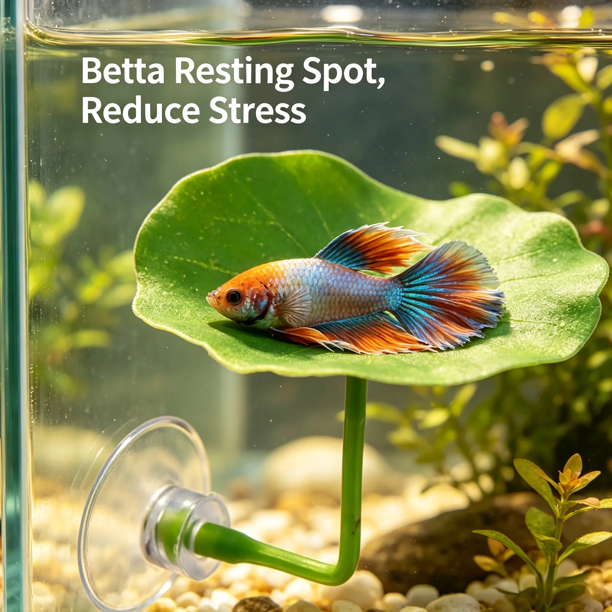Artificial Lotus Leaf Aquarium Decor, 4-Piece Set, Fish Habitat Resting Spot, Egg Laying Plant Bed, Pet Gift, Aquatic Scene Ornament