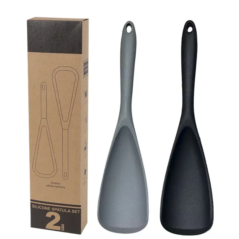 2-Pack Silicone Spoonula Set for Nonstick Cookware, Heat-Resistant One-Piece Spatula Spoon, BPA-Free Kitchen Utensil for Cooking, Mixing, Scraping & Serving, Dishwasher Safe Cooking Utensils