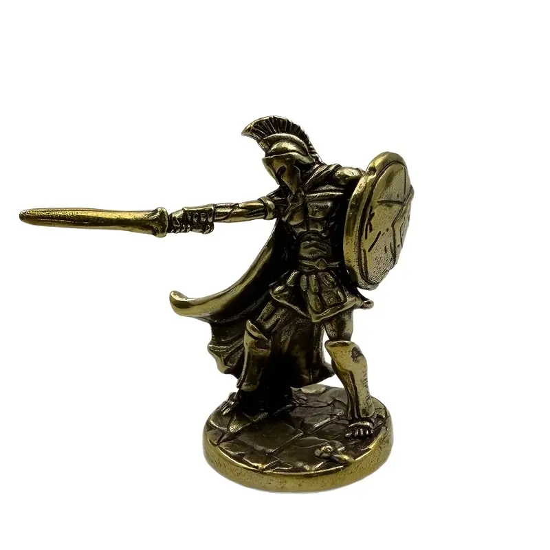 Collectible miniature model, vintage Spartan warrior statue ornament, single piece, suitable for bookshelves, living rooms, and desktop display--a great gift for Christmas and Halloween