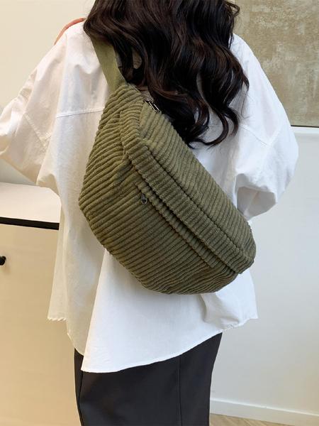 Women's Fashionable Plaid Pattern Zipper Belt Bag, Plain Large Capacity Casual Commuter Versatile Fanny Packs, Simple All-match Bum Bag, Casual Waist Bag