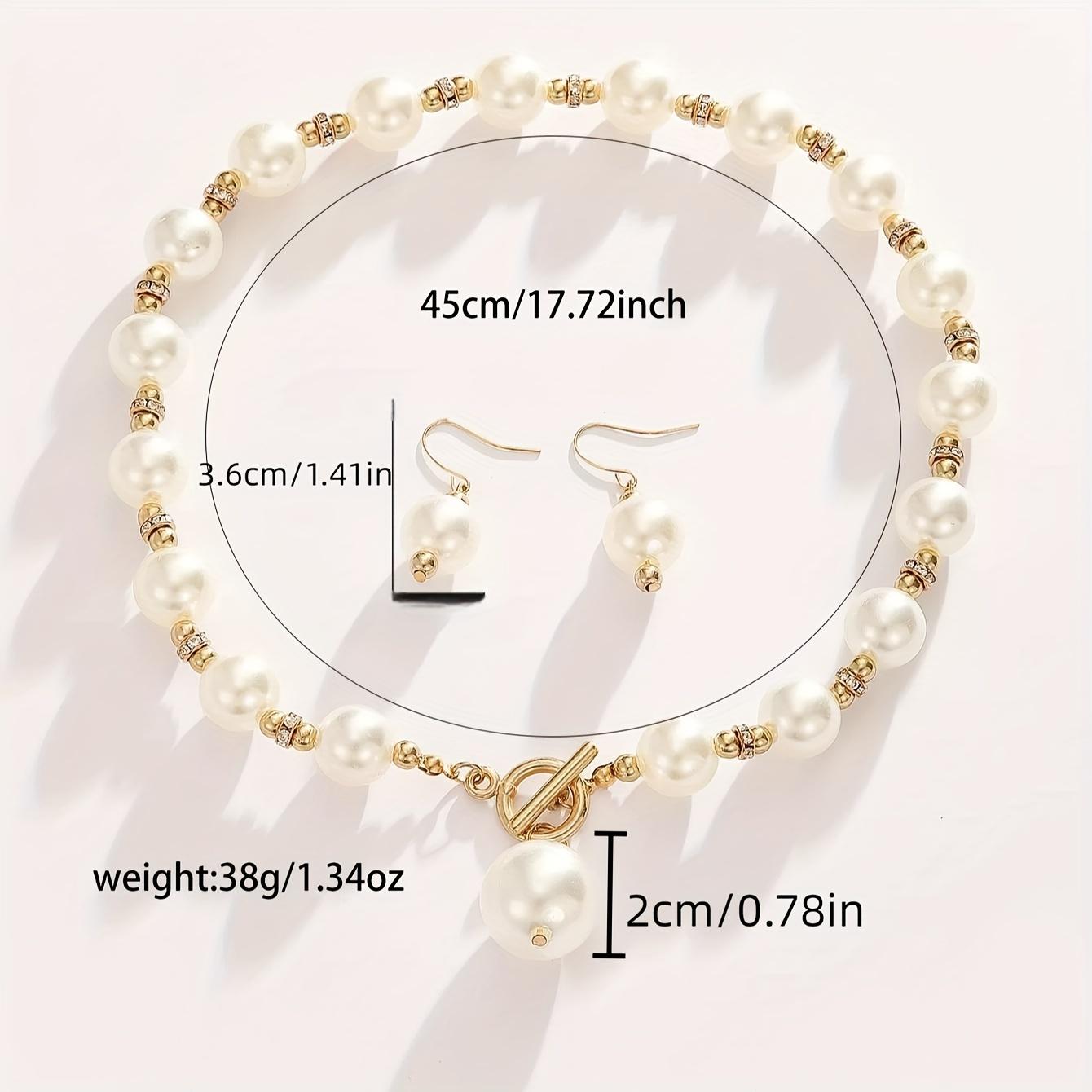 Diamond Imitation Pearl Necklace Elegant Short Clavicle Chain Necklace name plate