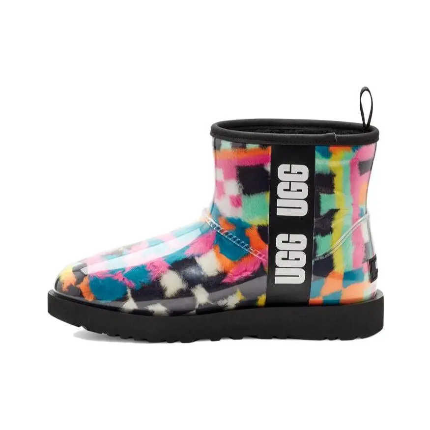 UGG Wmns Classic Clear Mini Boot 'Black Multi-Color Checkerboard' 1135530-BLKM