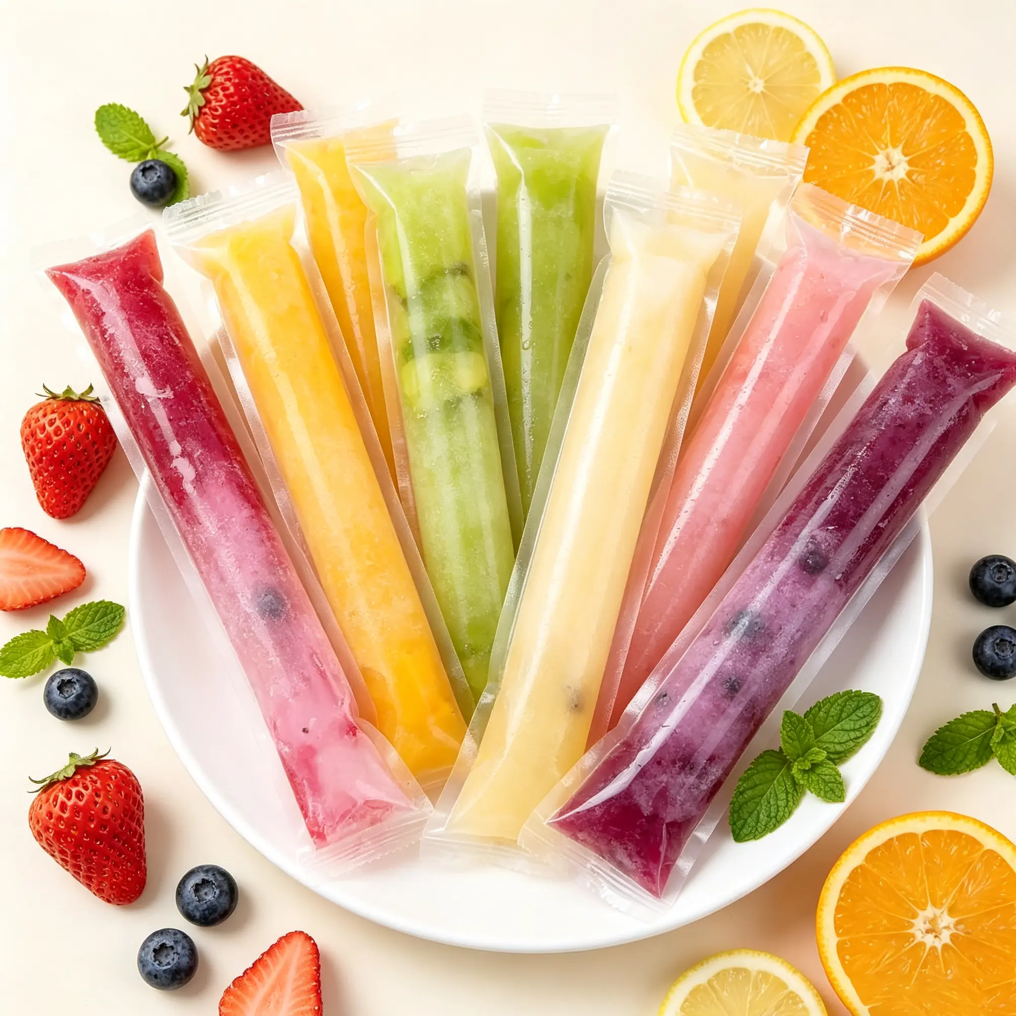 Food-Grade Disposable Popsicle Bags, 100-Count Zip Seal Freezer Pouches with Silicone Funnel & Tear Notch for DIY Homemade Ice Bars, Kids Frozen Snacks, Fruit Jelly & Ice Cream Making, Camping & Parties