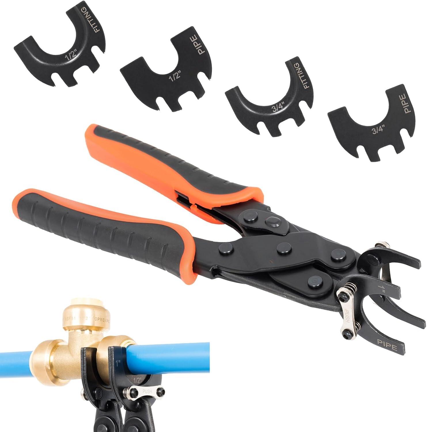 Push to Connect Removal Tool Disconnect Tongs for 1/2", 3/4", 1" Push Fitting Pex Removal Tool Improved Version