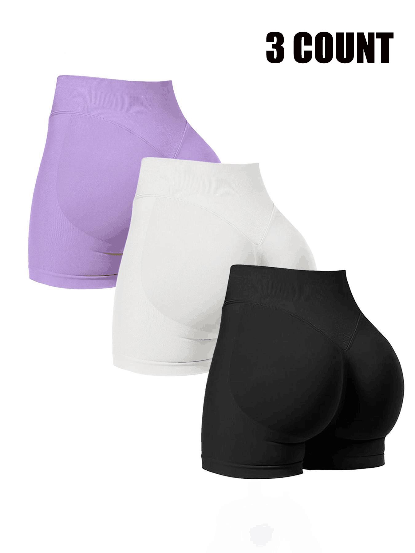 Seamless Shorts for Women, Invisible Scrunch Butt Lifting Gym Booty Biker Shorts, Breathable Comfortable High Stretch Skinny Shorts, Gym Shorts, Ladies Sportswear for Indoor Outdoor Wear, Athletic Shorts