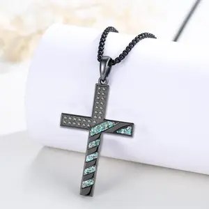 Men's Natural Turquoise Punk Cross Charm - American Flag Design, Fashionable Bag Accessory for Luggage & Outdoor Use
