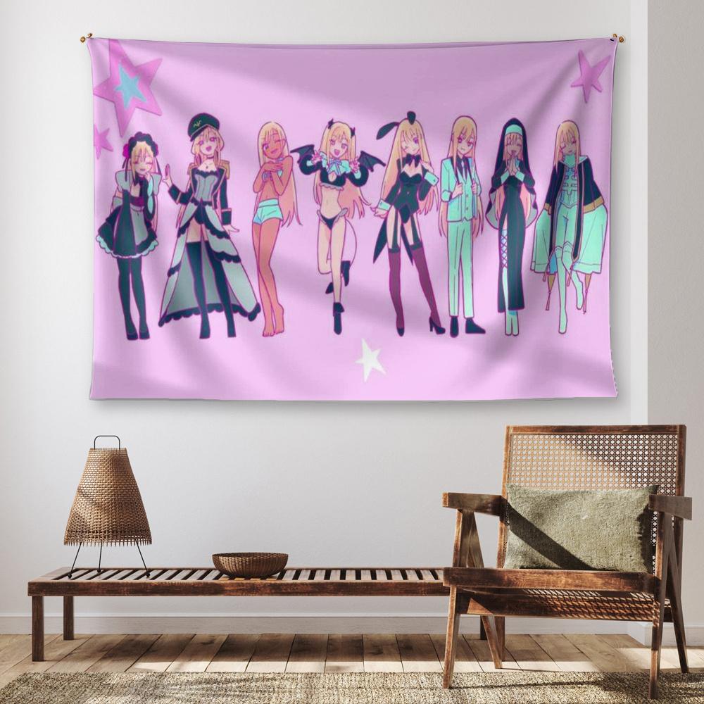 1-piece anime tapestry suitable living room, bedroom, office decoration - horizontal hanging featuring beautiful ED scenes and role-playing styles. Brightly colored polyester poster designed specifically anime fans. Durable horizontal hanging design