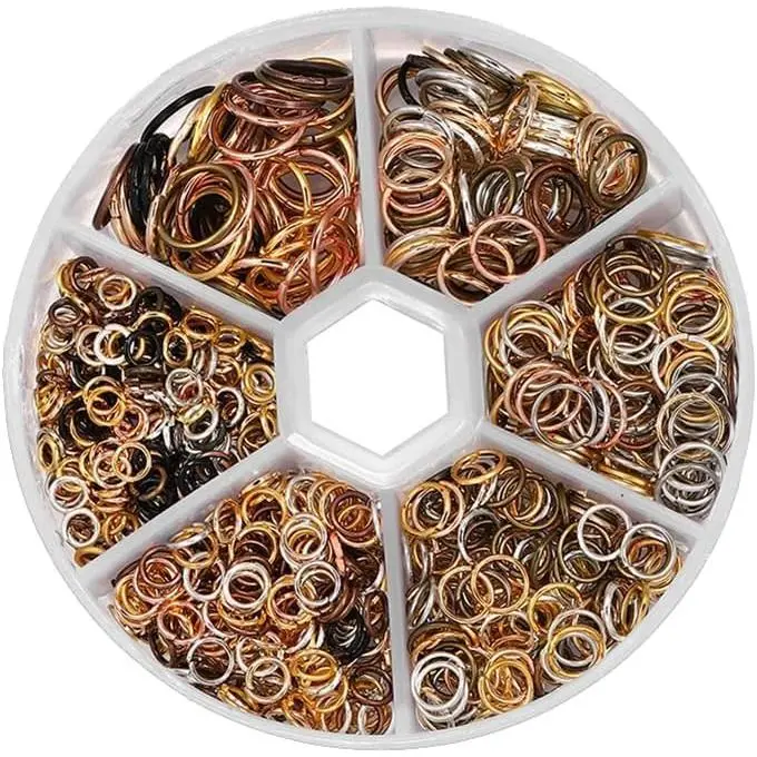 970 count Multicolour Metal Jump Rings Small Crafts Jump  Connectors  Size Connector Rings Open O for  Making  Findings, Making Jump Rings