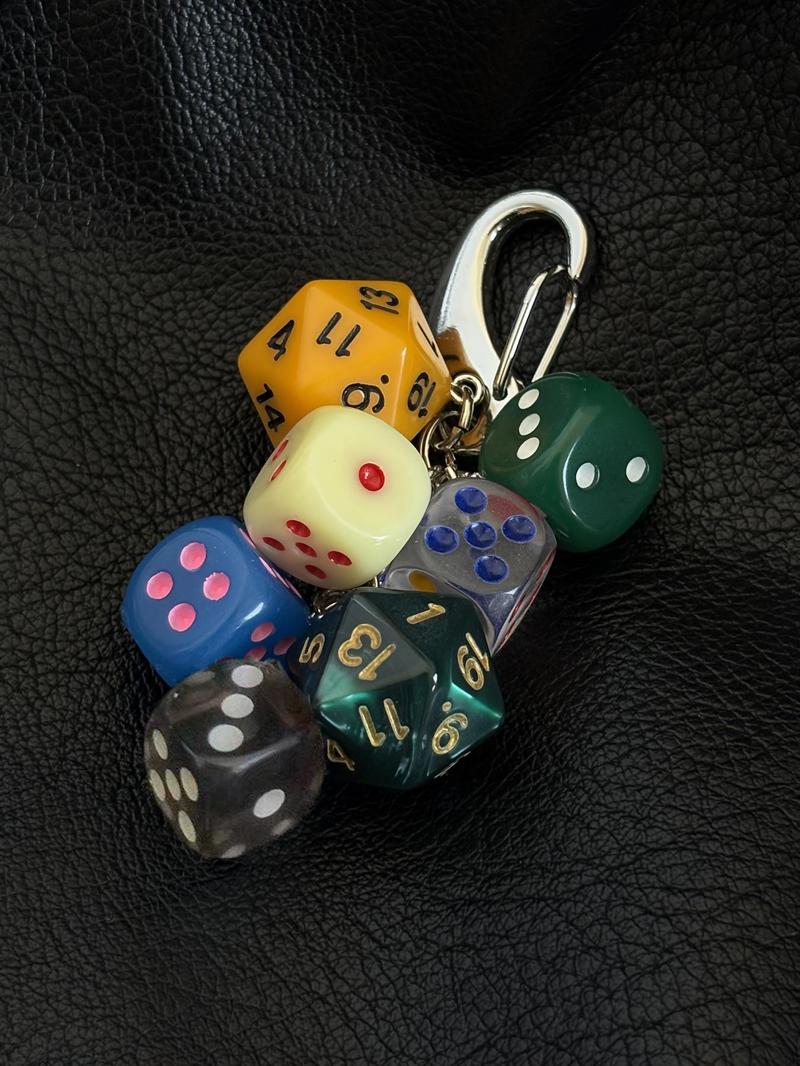 Dice & Ball Design Keychain, Cute Keychain for Car Keys for Women & Men, Fashion Accessories for Bag Decoration, Keychain Pendant Dice & Ball Design Keychain, Cute Keychain for Car Keys for Women & Men, Fashion Accessories for Bag Decoration, Keychain Pendant