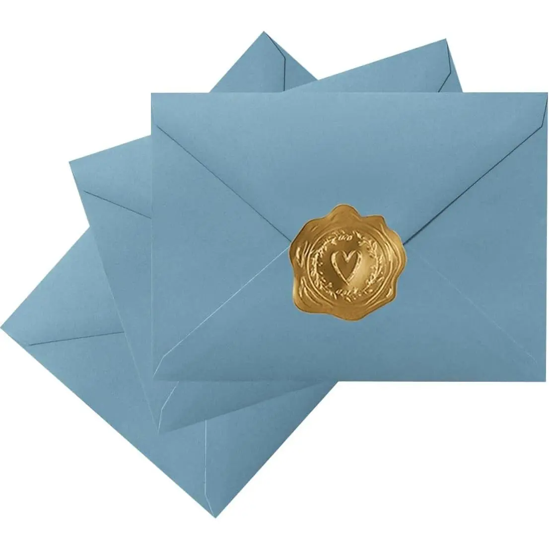 50 Pack A6 Envelopes for 4 x 6 Greeting Cards, Birthday Party, Photos, Baby Shower and Wedding Invitation Cards, 6 1/2 x 4 3/4 Inches (Dusty-Blue)