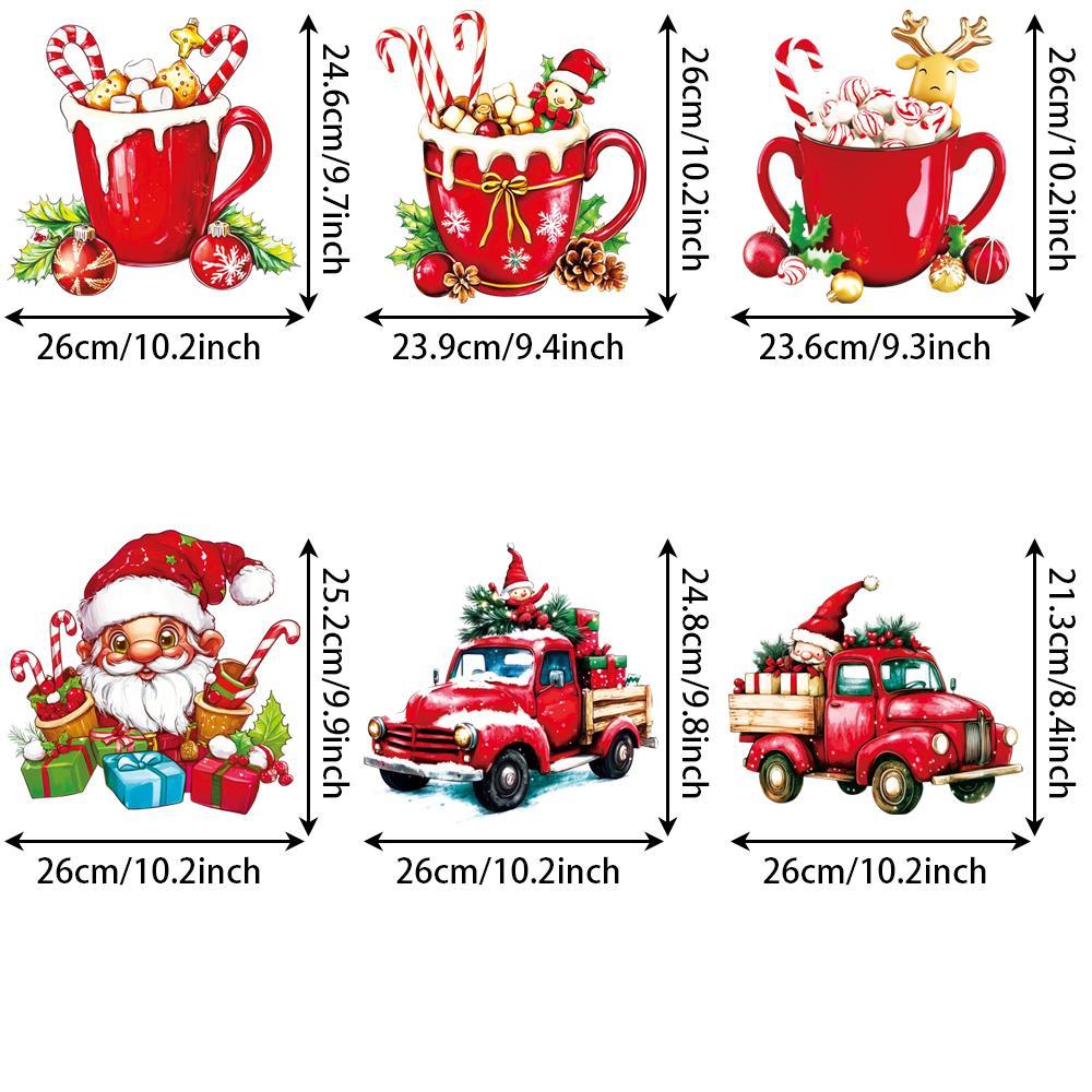 Cartoon Christmas Themed Pattern Heat Transfer Sticker, 6 Counts/set DIY Heat Transfer Sticker, DIY Clothing Decoration for T-shirt, Jeans, Jacket, Bag, Hat