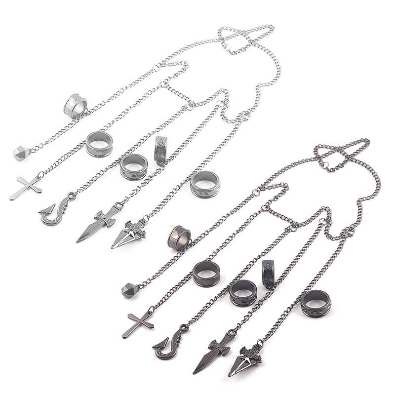 Anime Hunter x Hunter Bracelet Jack Kurapika Five Finger Chain Ring Cosplay Second Dimension Unisex Accessories Jewelry Gift