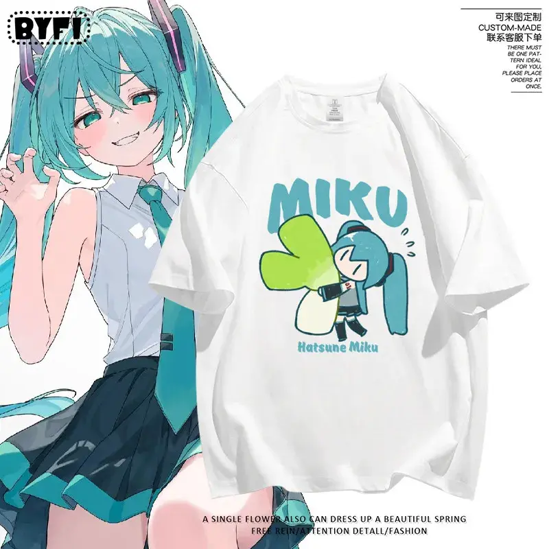 Hatsune Miku Future MIKU Series Graphic Pure Cotton T-Shirt, New Casual Short Sleeve Unisex Streetwear Tops For Men Women