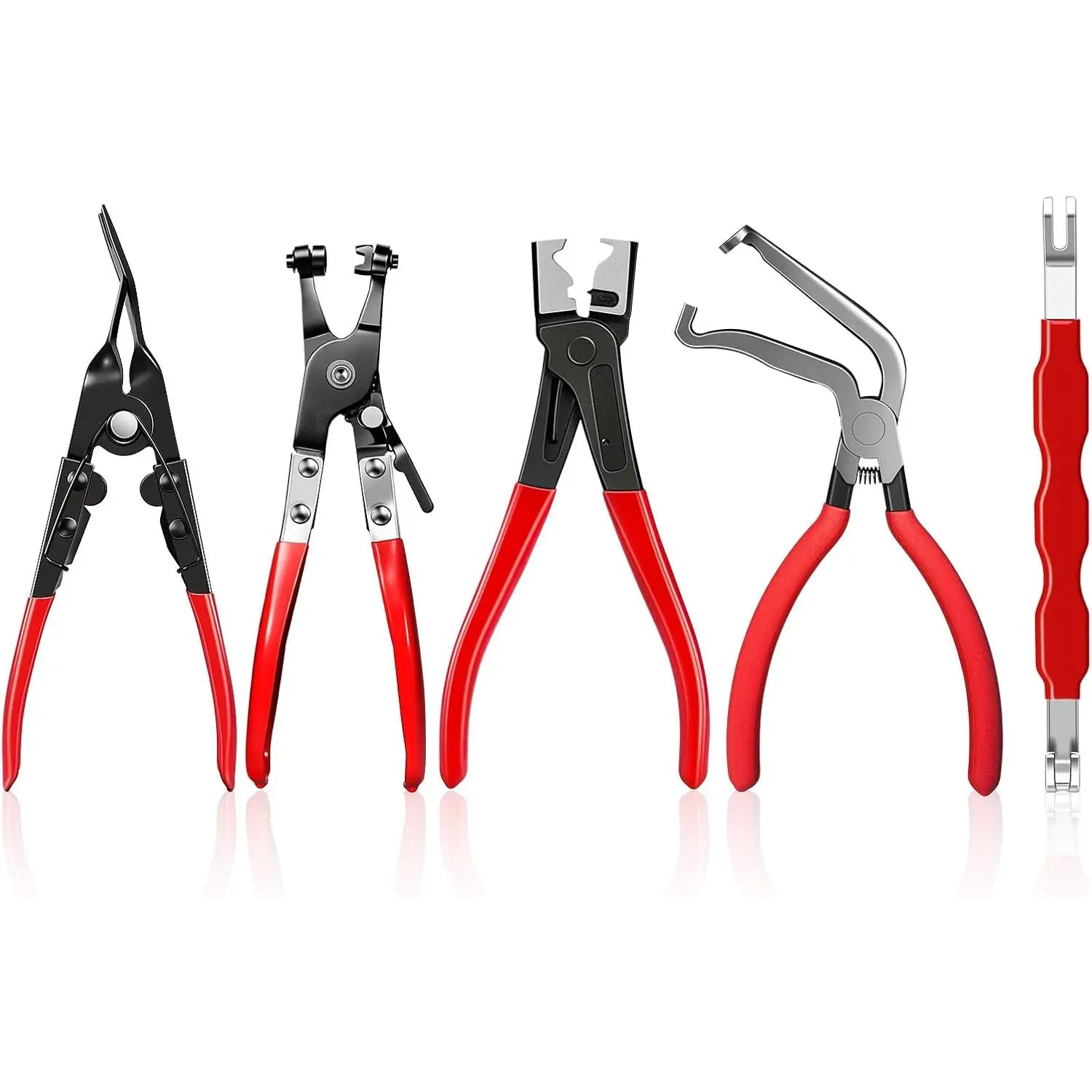 Automotive Electrical Wire Cutters and Hose Clamp Pliers Set| Comes with a car panel clip removal plier tool and a plug connector separator kit, suitable for car repair and maintenance, DIY and mechanical work